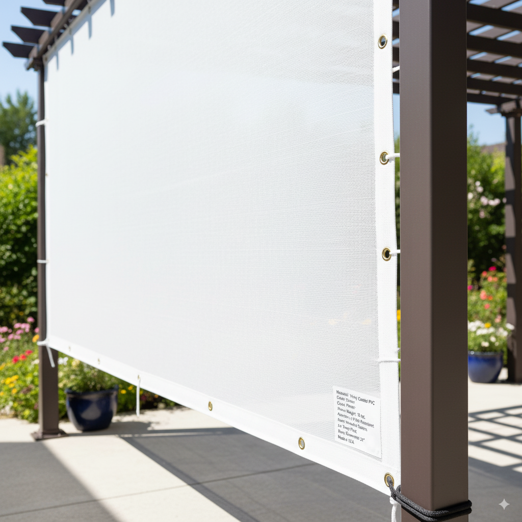 Vinyl Mesh Tarps, 60% Shade, Fire Retardant